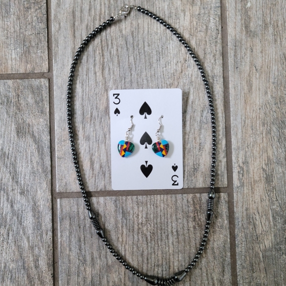 Navajo Multi Stone Necklace and Earrings Set - Picture 2 of 10